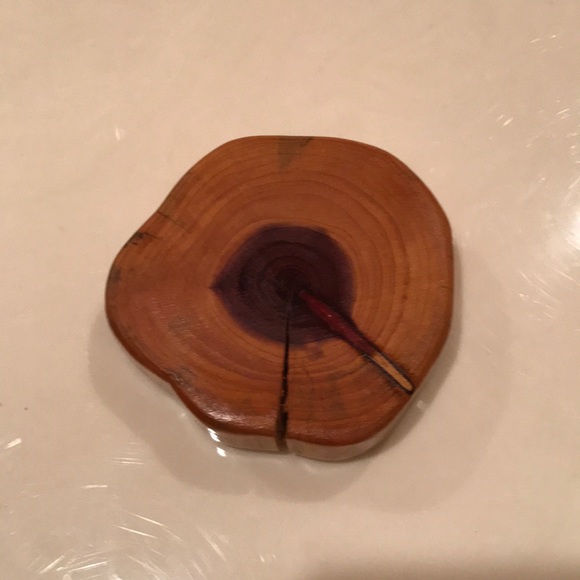 Set of Four Handmade Red Cedar Wood Coasters - Picture 5 of 6